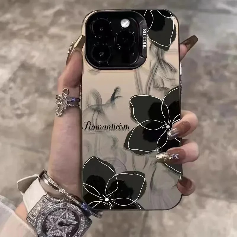 Phone Cases Wholesale - Custodia per telefono floreale nera vintage